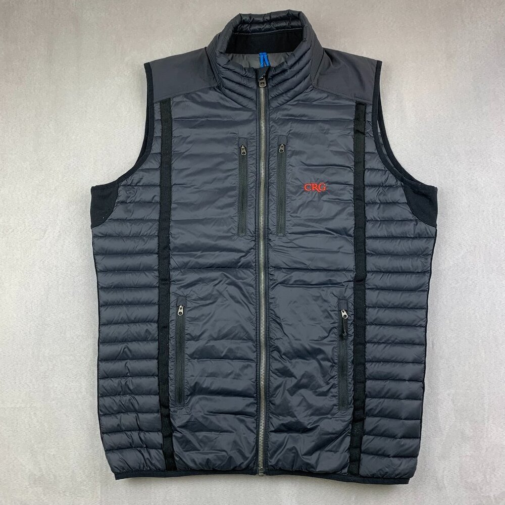 Kuhl Mens Puffer Vest Large Black Projekt Spyfire Goose Down Nylon Company Logo